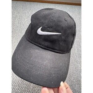 Nike Toddler Strapback Hat Black 100% Cotton Swoosh Logo Embroidered